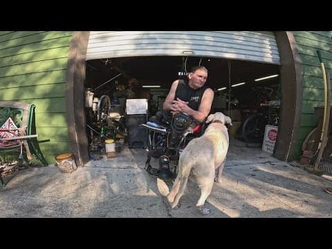 Dog warns man in wheelchair about wild hog