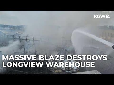 Crews contain massive Longview industrial fire; building destroyed, no one hurt