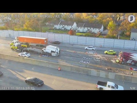 I-70 closed near North Split for crash