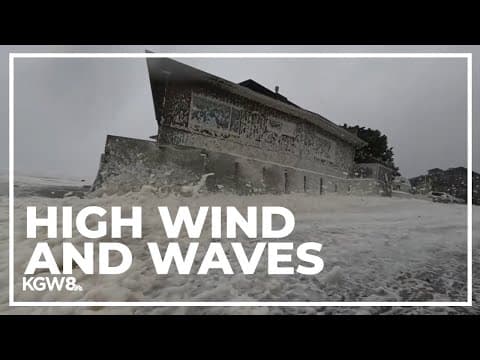 Big waves pound the Oregon coast amid Tuesday’s wind storm