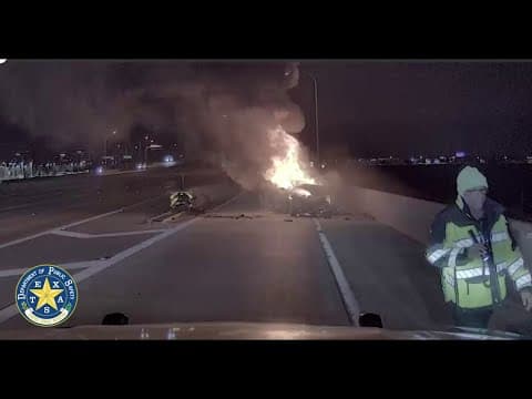 North Texas trooper rescues man from burning vehicle along the highway