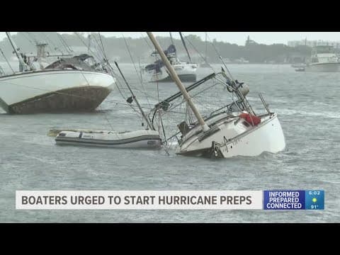 Officials in Florida urge boaters to have a hurricane preparedness plan in place