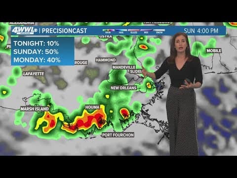 New Orleans 10pm Weather: Storms likely Sunday, New Tropical Depression but no threats