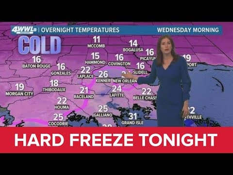 Hard freeze Tuesday night as temps plummet to teens and 20s