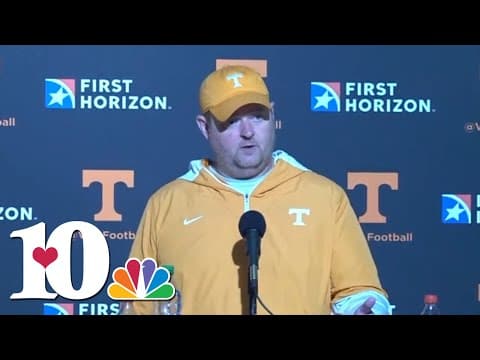 Tennessee head coach Josh Heupel speaks after first spring practice
