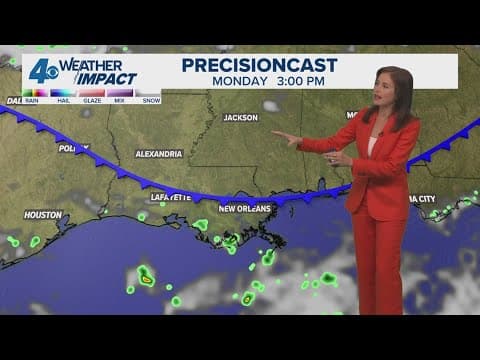 New Orleans 10pm Weather: Hot Monday, not as humid with cold front Tuesday