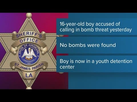 Teen arrested after calling bomb threat to high school in St. James Parish