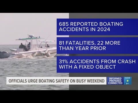 Officials urge boating safety on busy Memorial Day weekend