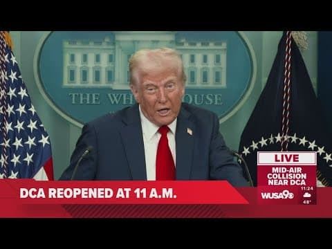 President Donald Trump addresses deadly plane, Army helicopter crash in Washington D.C.