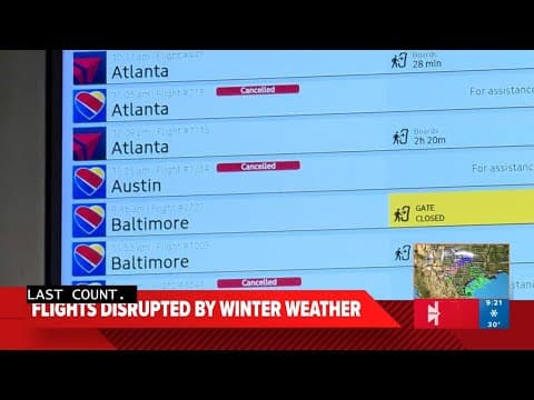 Hundreds of flights delayed at DFW Airports amid winter weather