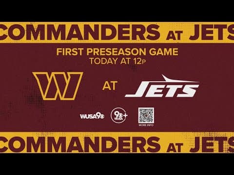Watch the first preseason Commanders game @Jets today only on WUSA9+