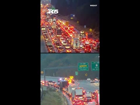 Major crash shut down I-5 north in Kent Friday morning