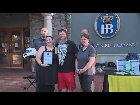 Marysville motorcyclist honored with 'Saved by the Helmet' award after surviving crash