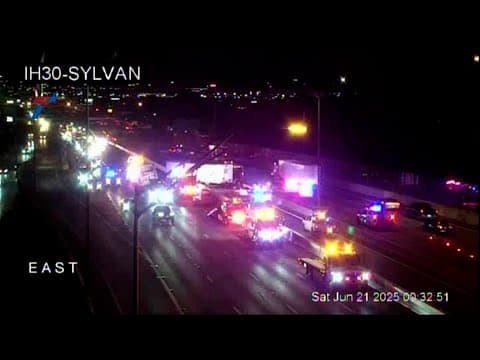 Crane removes 18-wheeler from express lane on North Texas interstate | TIMELAPSE