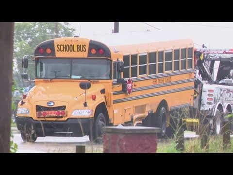 School bus carrying students struck by another vehicle on Indy's south side