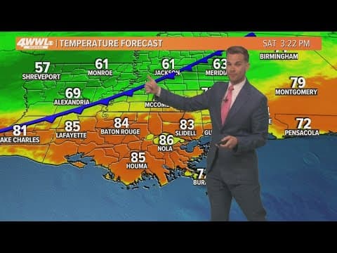 Strong cold front with rain arrives Sunday