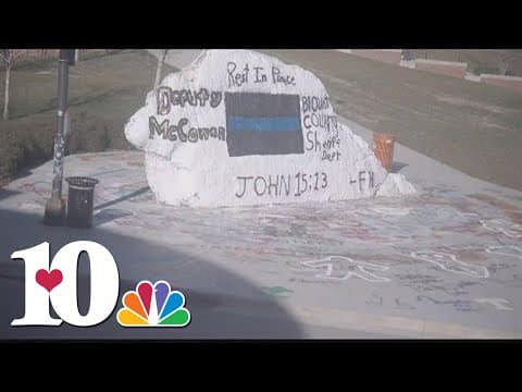 UT rock painted for Deputy McCowan