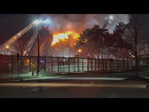 Apartment complex engulfed in fire near Tuttle Mall