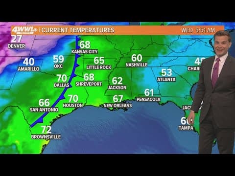 New Orleans Weather: Warm, breezy Wednesday ahead of cold front