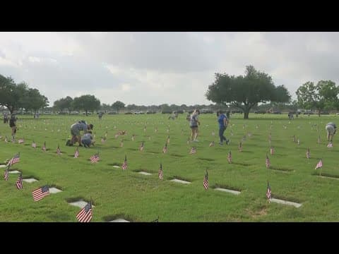 Thousands of flags planted at Houston National Cemetary for Memorial Day