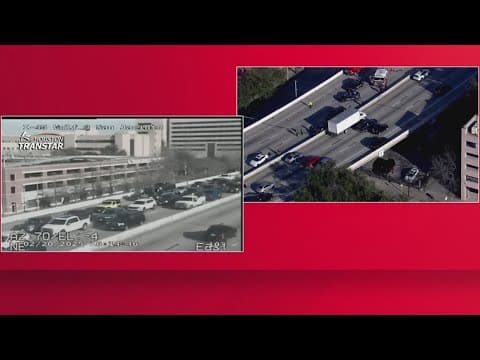 Traffic at standstill near downtown Houston after police chase end in crash