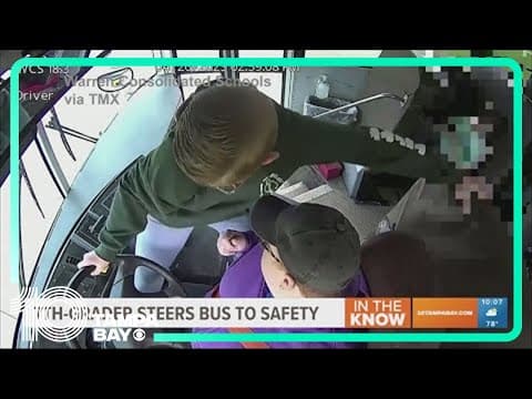 7th grader stops school bus after driver passes out