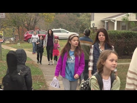 Walking Wednesdays gets underway at Wolftrap Elementary school in Fairfax County