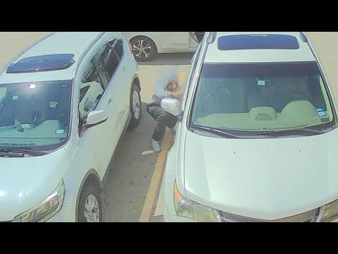 Raw video shows suspect enter woman's parked car while she's in it