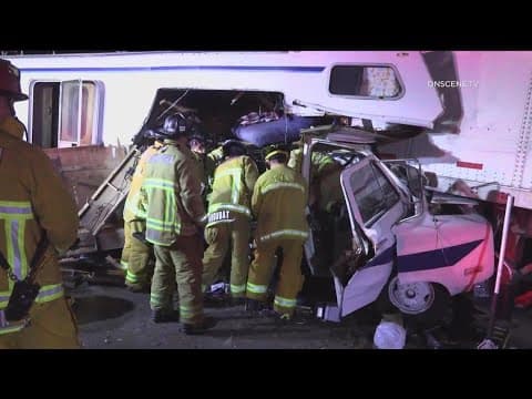 RV ripped to shreds in Chula Vista after crash; pups and owner rescued from wreckage