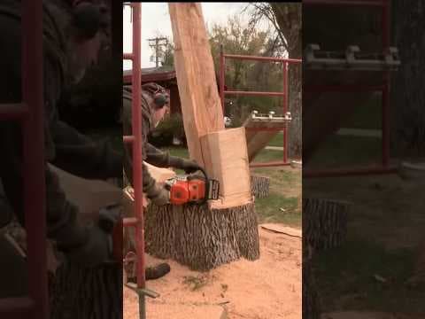 Artist carves giant toothbrush