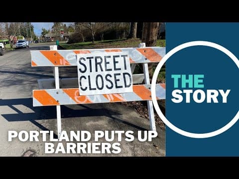 Portland puts up barriers and signs meant to block homeless camps