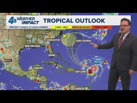 Tropical Weather Impact 10pm: Hurricane Erin Strengthens to Category 2; First of 2025