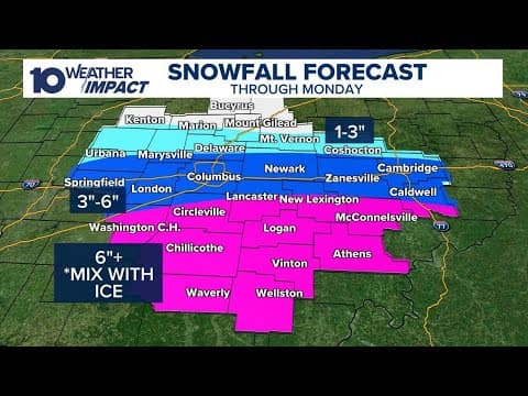 Winter storm could bring 4 inches of snow or more for parts of central Ohio on Monday