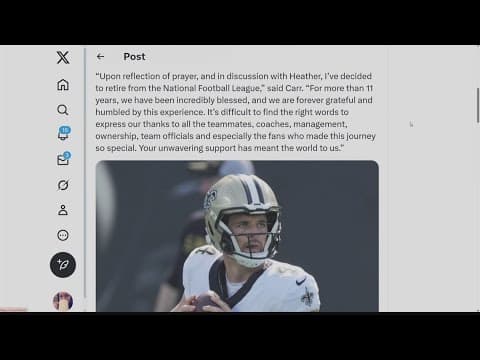 Derek Carr retires from NFL