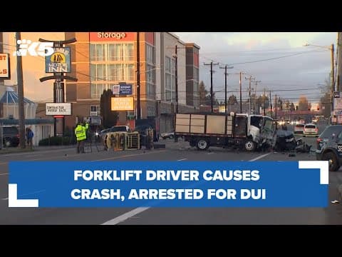 Forklift driver causes multi-car crash on Aurora, arrested for DUI