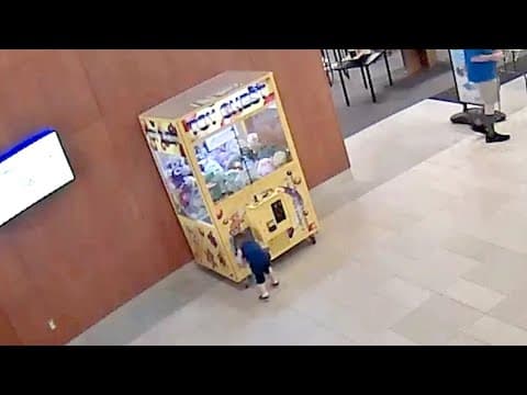 Kid climbs into claw machine at Ohio community center