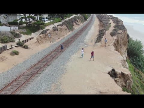 Train tracks near ocean on Del Mar bluffs set to be moved as erosion worsens