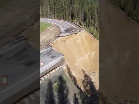 Wyoming mountain pass road collapses in 'catastrophic failure'