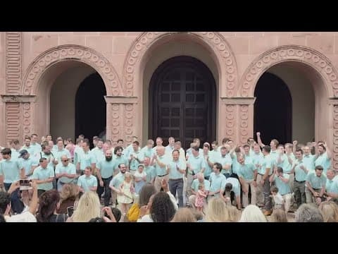 200 North Texas dads unwittingly wore the same shirt to church after Father's Day prank
