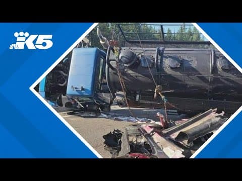 Two semi trucks crash on I-90 E near Easton
