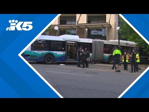 Sound Transit bus crashes into structure in downtown Seattle