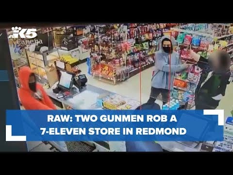 RAW: Surveillance video shows 7-Eleven robbery early Tuesday morning