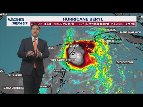 Hurricane Beryl update: Storm weakens to Cat. 2 just before landfall in Yucatan Peninsula
