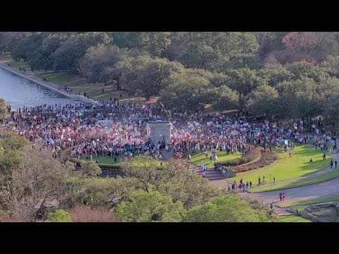 Crowd rallies at Houston's Hermann Park for immigration rights