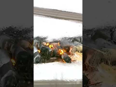 Residents evacuated after train derailment in Raymond, #Minnesota #kare11 #shorts