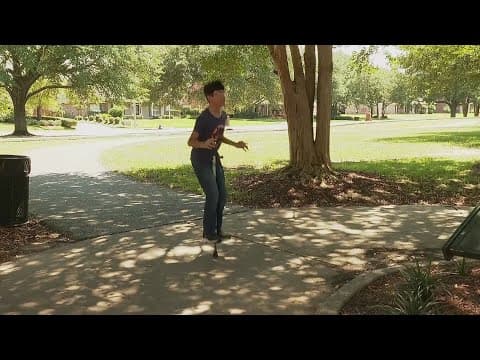 Louisiana kid sets world record for longest time bouncing on pogo stick hands-free