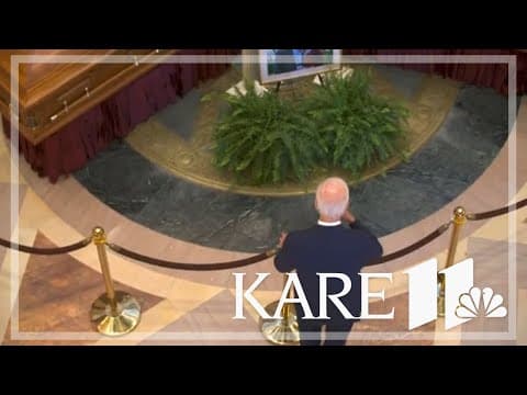 Joe Biden pays respect to Hortmans as they lie in state at Minnesota Capitol