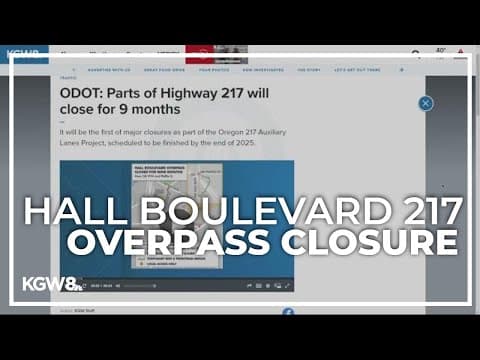 Hall Boulevard 217 overpass closure in Tigard starts Monday