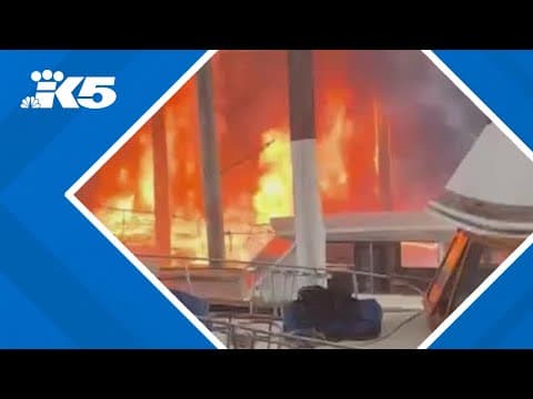 Witnesses recount boat, marina fire on Seattle's Lake Union