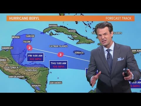 Hurricane Beryl strengthens as it heads into the Caribbean